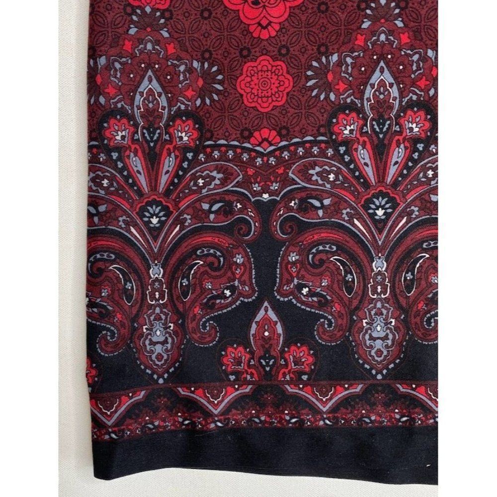 Notation Red Black Straight Skirt‎ Paisley  Walking Slit Small - Picture 2 of 7